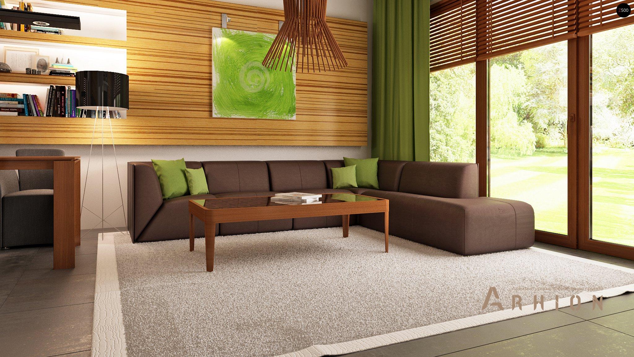 2. Проект одноэтажного дома в современном стиле с четырехскатной, Z64 a, площадью - 170 кв c мансардой